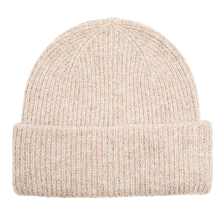 Rib-knit beanie "Bim" Beige Melange